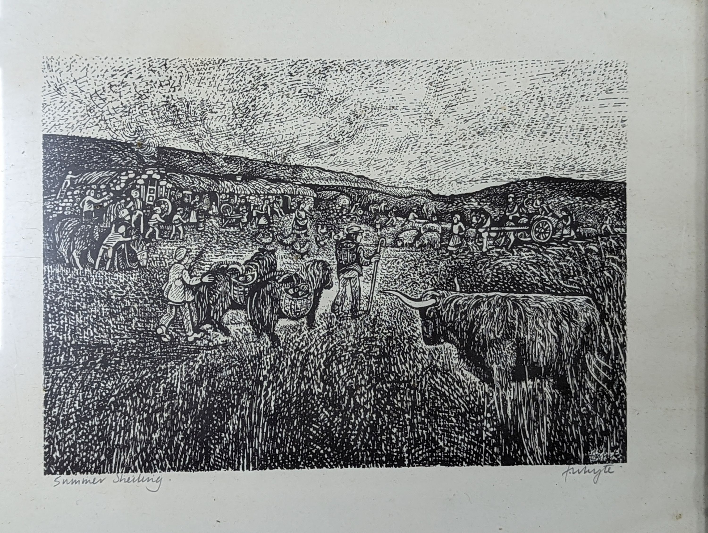 Edna Whyte (1930-), set of four prints, Scenes of old Highland life, signed in pencil, 23 x 30cm